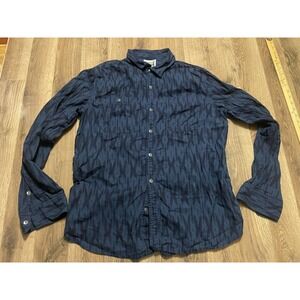 Converse Shirt, Men's Size Large, Blue, Plaid, Button Up, Long Sleeve, Pockets